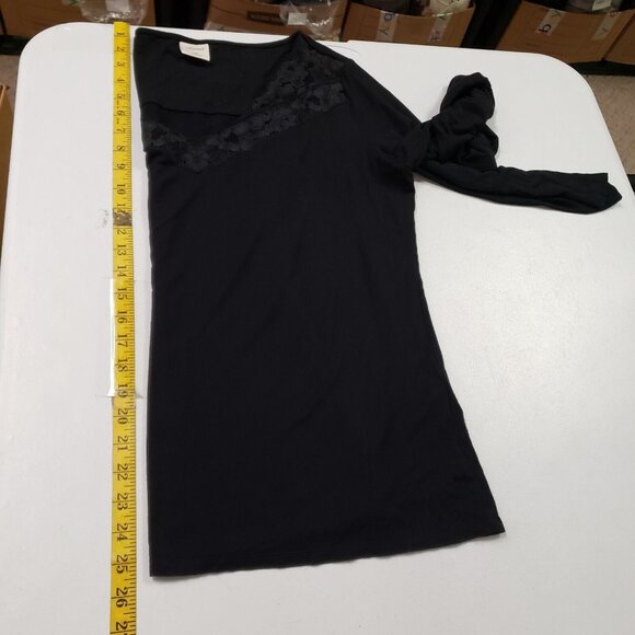 Soma Womens Lace Trim Long Sleeve Top Size M Black Event Party Feminine Witchy - Picture 6 of 8